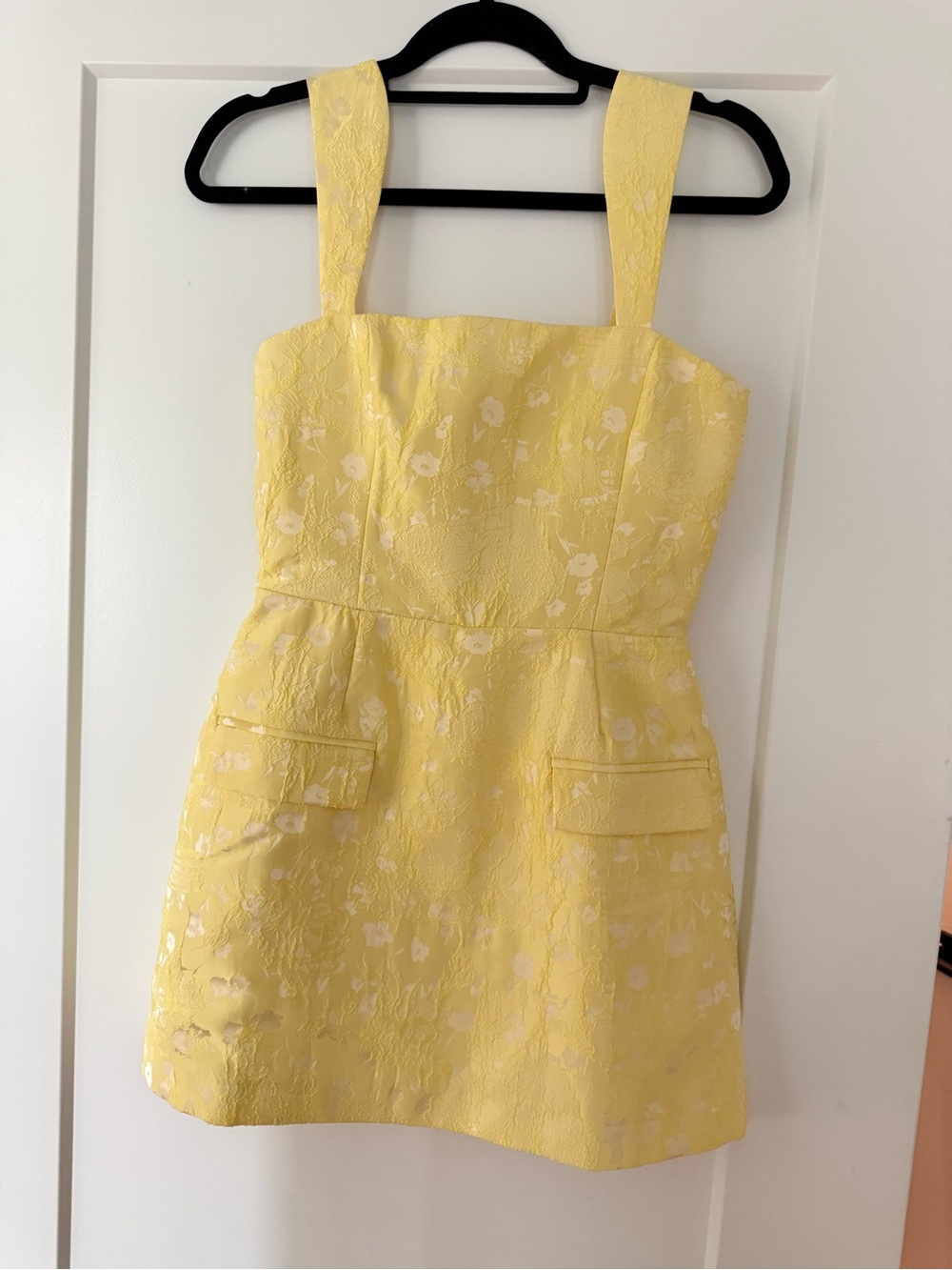 Amanda Uprichard Yellow Floral Jacquard Romper